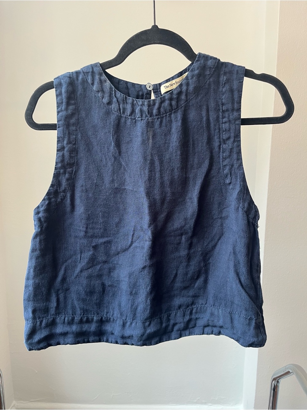 The New Society linen crop top